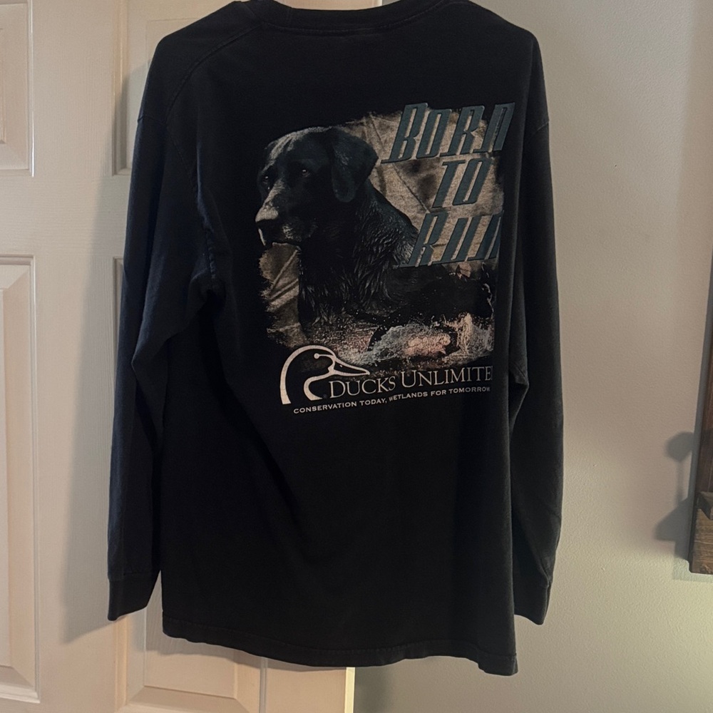 Artisan Black Long-Sleeve Tee with Labrador Graphic